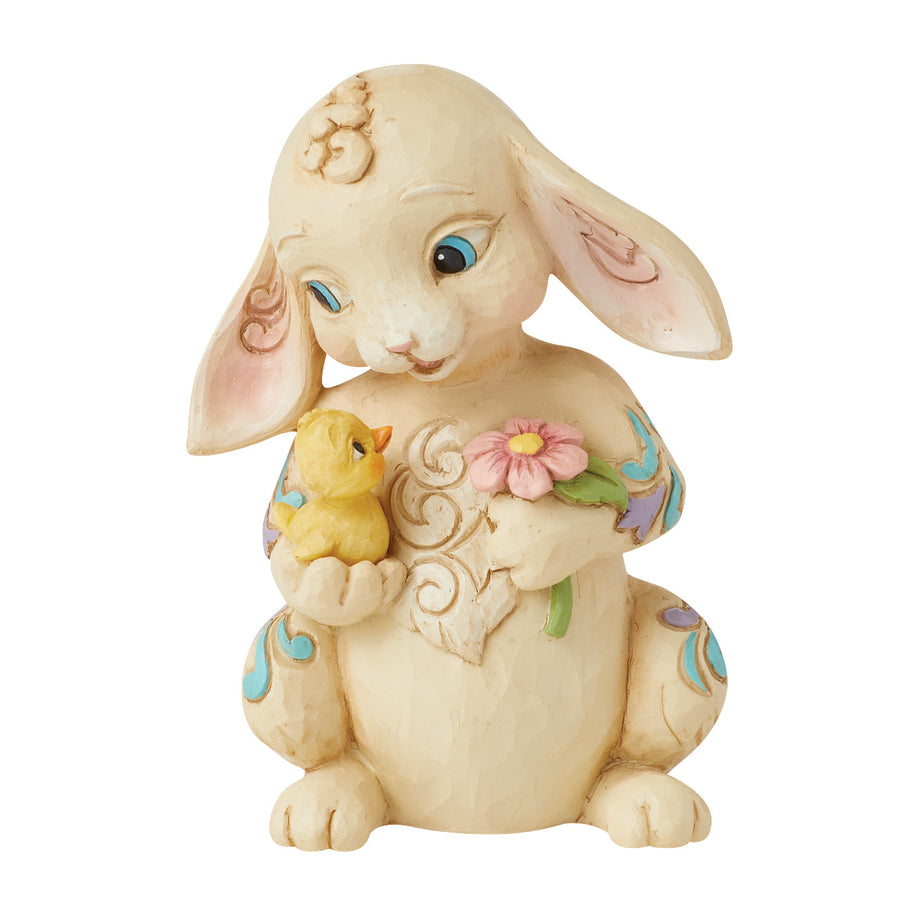 Jim Shore Heartwood Creek: Bunny With Chick Mini Figurine sparkle-castle