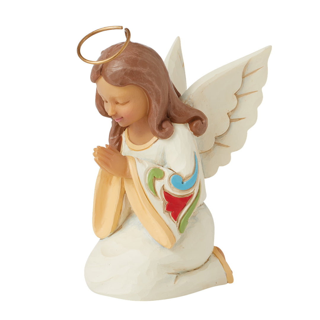 Jim Shore Heartwood Creek: Praying Angel Mini Figurine sparkle-castle