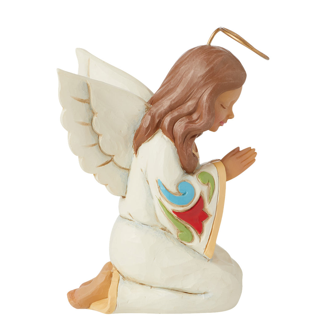 Jim Shore Heartwood Creek: Praying Angel Mini Figurine sparkle-castle