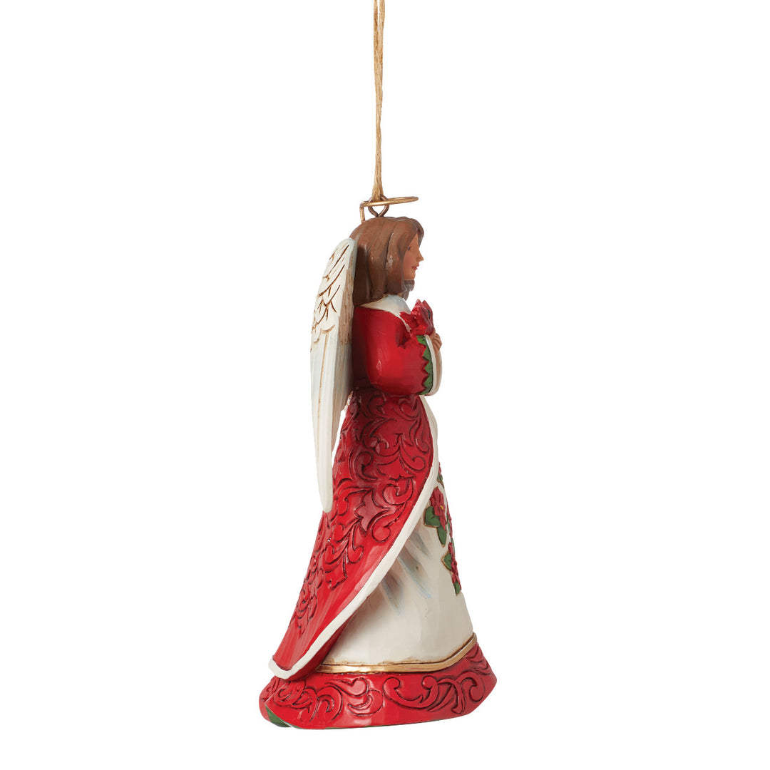 Jim Shore Heartwood Creek: Christmas Angel In Red Dress Hanging Ornament sparkle-castle
