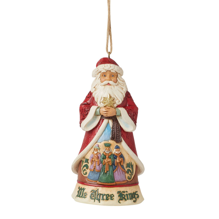 Jim Shore Heartwood Creek: Christmas Song We 3 Kings Santa Hanging Ornament sparkle-castle