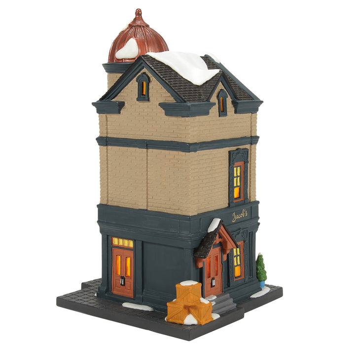 Department 56 Christmas in the City Village: Jacob's Bagel Shop sparkle-castle