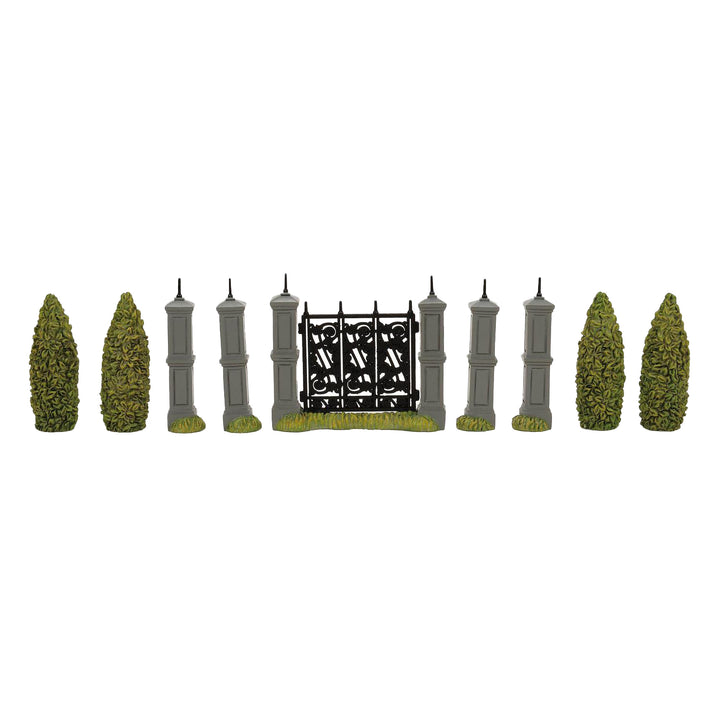 Department 56 Harry Potter Village Accessory: Hedge & Gate, Set of 25 sparkle-castle