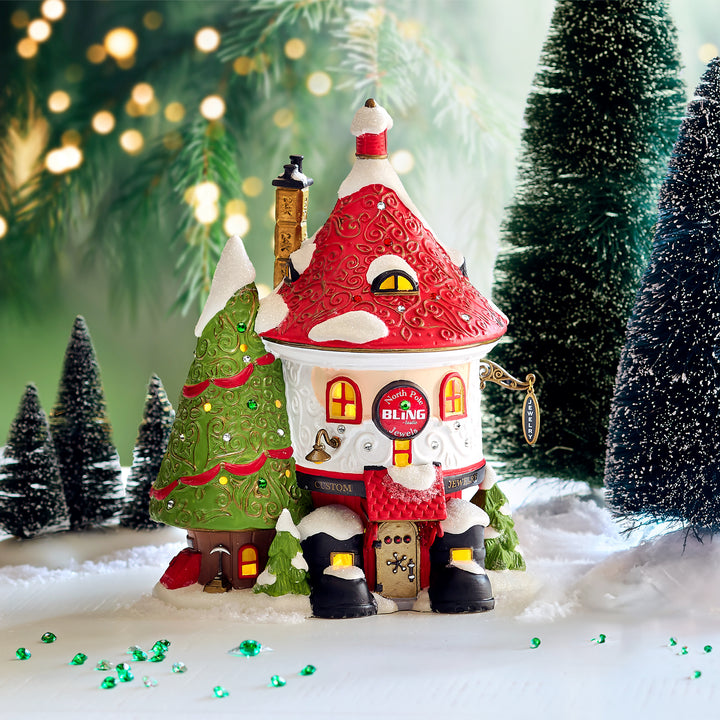 Department 56 North Pole Series: Blingtastic Jewelers sparkle-castle