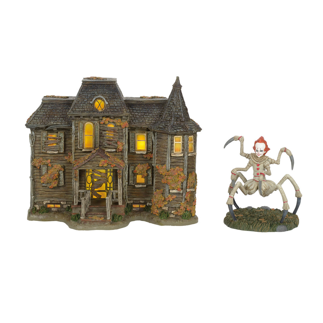 Department 56 Fright Ave: IT Movie - Neibolt House, Set of 2 sparkle-castle