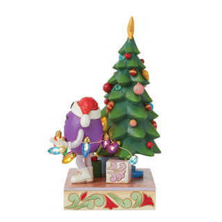 Jim Shore M&M'S: Red and Purple M&M's With Christmas Tree Figurine sparkle-castle