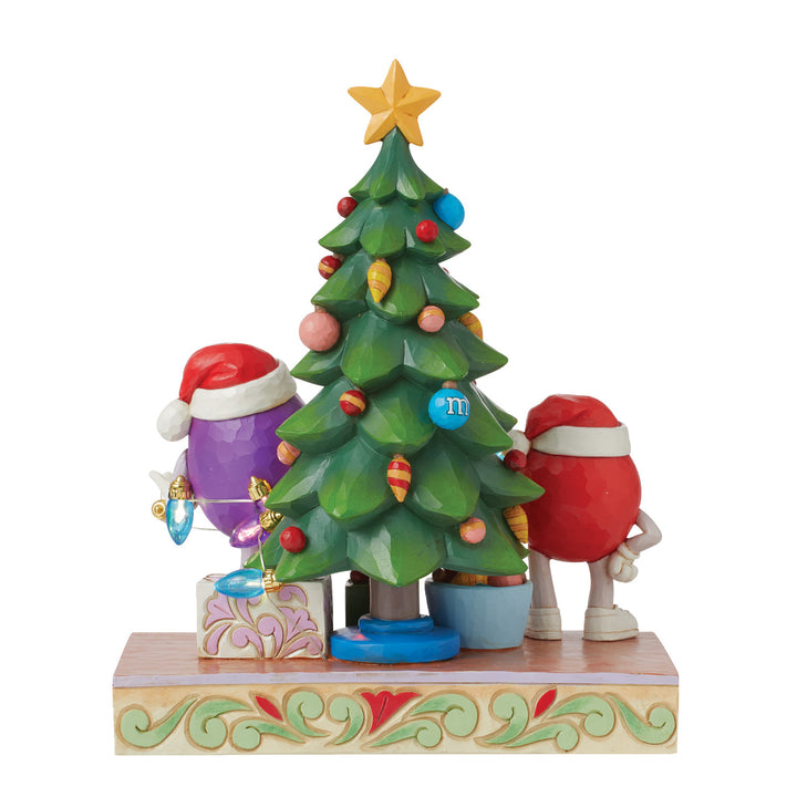 Jim Shore M&M'S: Red and Purple M&M's With Christmas Tree Figurine sparkle-castle
