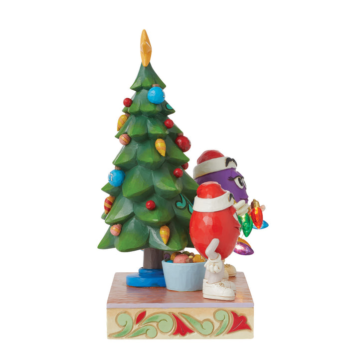 Jim Shore M&M'S: Red and Purple M&M's With Christmas Tree Figurine sparkle-castle