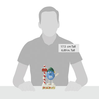 Jim Shore M&M'S: Blue M&M With North Pole Sign Figurine - SIGNED sparkle-castle