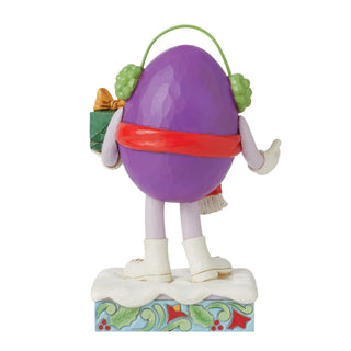 Jim Shore M&M'S: Purple M&M With Cozy Earmuffs and Gift Figurine - SIGNED sparkle-castle