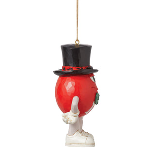 Jim Shore M&M's: Red M&M With Top Hat Hanging Ornament sparkle-castle