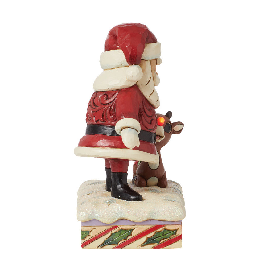 Jim Shore Rudolph Traditions: Santa Petting Rudolph Figurine sparkle-castle