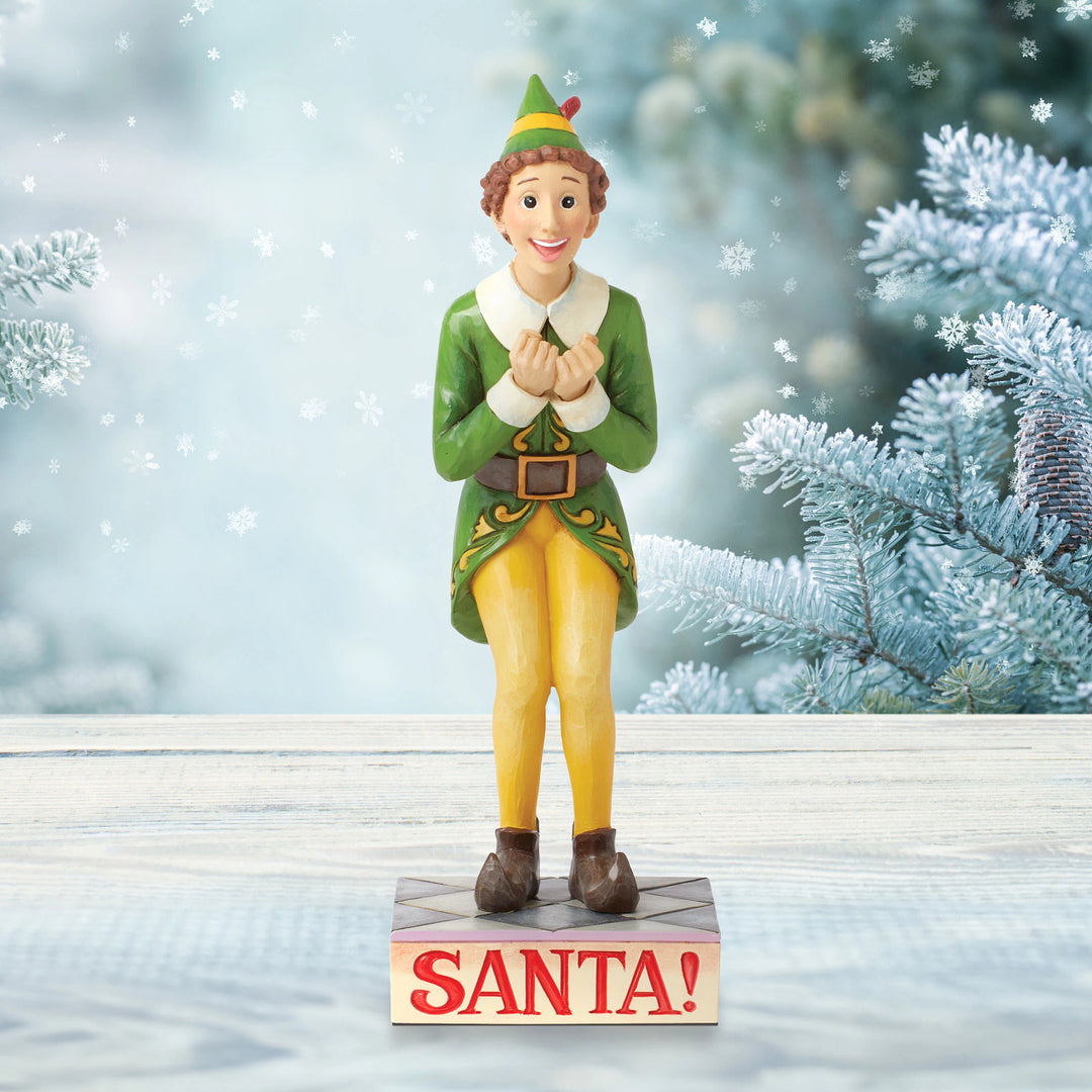 Jim Shore Elf: Buddy Elf Squatted Excited Pose Figurine sparkle-castle