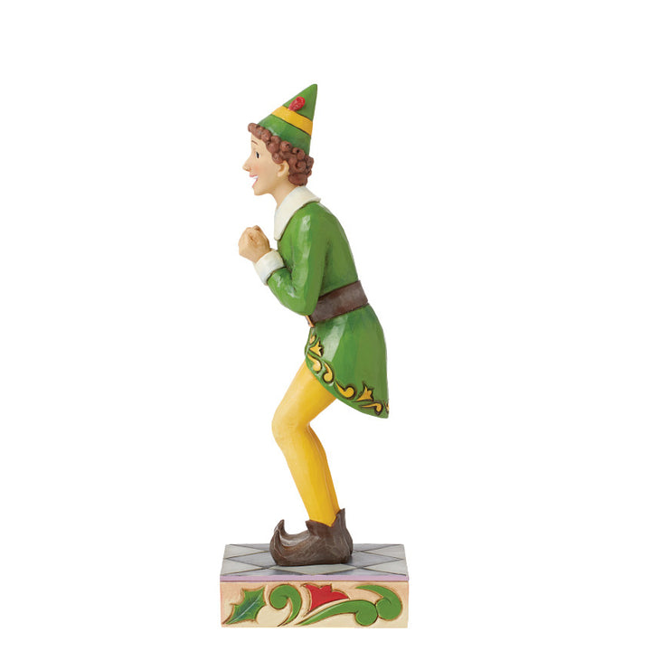 Jim Shore Elf: Buddy Elf Squatted Excited Pose Figurine sparkle-castle