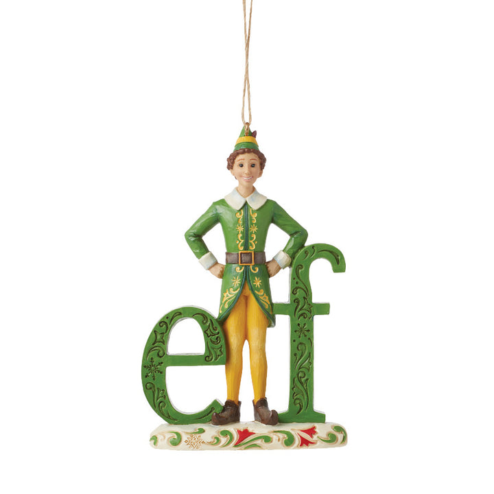 Jim Shore Elf: Buddy Elf Word Hanging Ornament sparkle-castle
