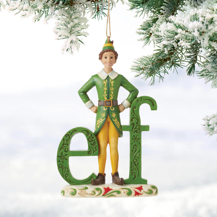 Jim Shore Elf: Buddy Elf Word Hanging Ornament sparkle-castle