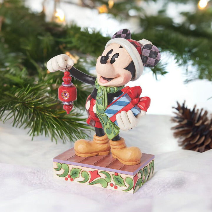 Jim Shore Disney Traditions: Holiday Kickoff Limited Edition Santa Mickey Figurine sparkle-castle