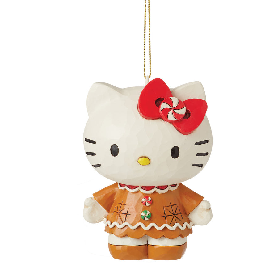 Jim Shore Sanrio: Gingerbread Hello Kitty Hanging Ornament sparkle-castle
