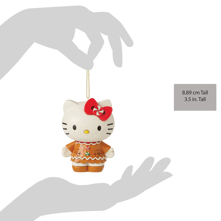 Jim Shore Sanrio: Gingerbread Hello Kitty Hanging Ornament sparkle-castle