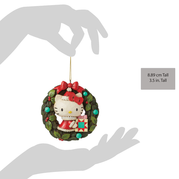 Jim Shore Sanrio: Hello Kitty In Wreath Hanging Ornament sparkle-castle