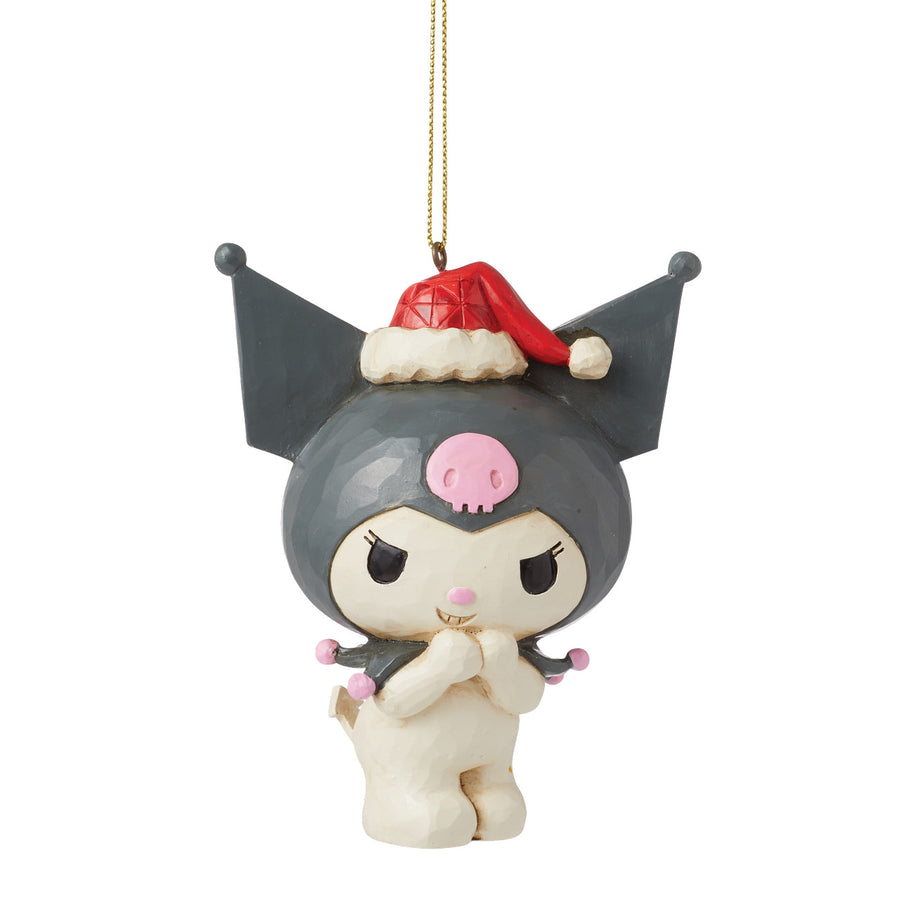 Jim Shore Sanrio: Kuromi In Santa Hat Hanging Ornament sparkle-castle