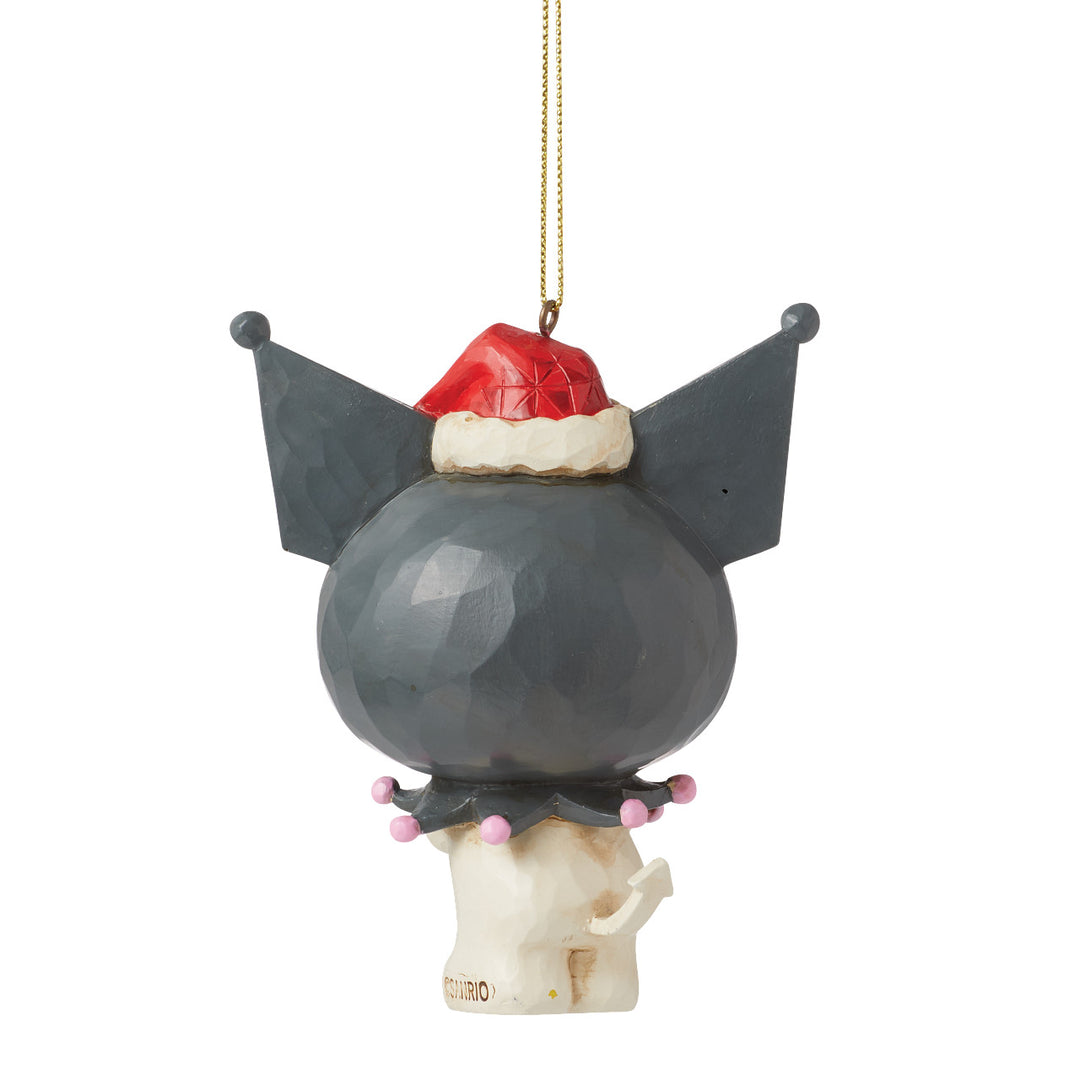 Jim Shore Sanrio: Kuromi In Santa Hat Hanging Ornament sparkle-castle