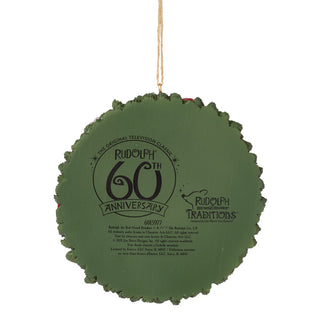 Jim Shore Rudolph Traditions: Group Portrait in Wreath Hanging Ornament sparkle-castle