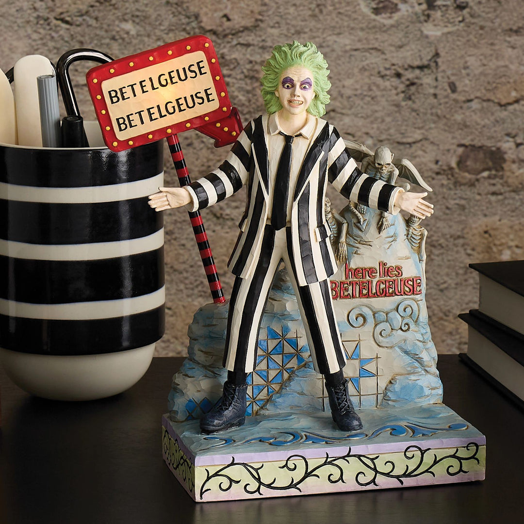 Jim Shore Beetlejuice: Here Lies Betelgeuse With LED Sign Figurine sparkle-castle