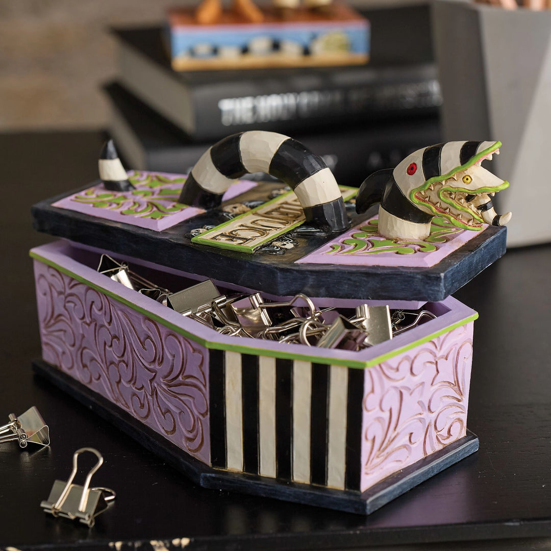 Jim Shore Beetlejuice: Beetlejuice Coffin Trinket Box sparkle-castle