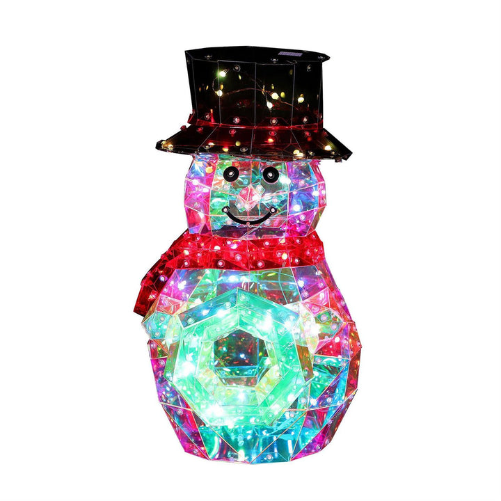 Department 56 Christmas Basics: Lit Prism Snowman With Wreath sparkle-castle