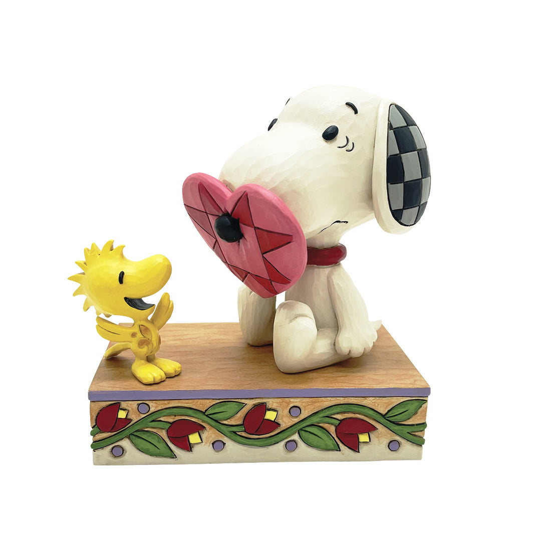 Jim Shore Peanuts: Woodstock & Snoopy With Heart On His Nose Figurine sparkle-castle