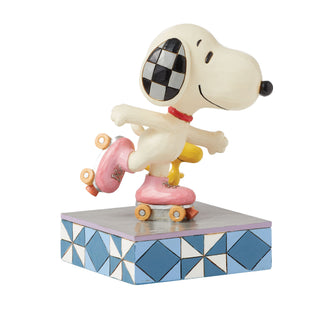 Jim Shore Peanuts: Snoopy & Woodstock Rollerskating Figurine sparkle-castle