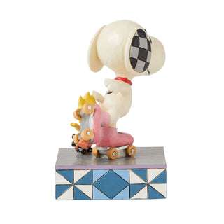 Jim Shore Peanuts: Snoopy & Woodstock Rollerskating Figurine sparkle-castle