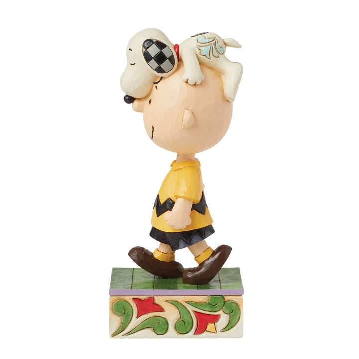 Jim Shore Peanuts: Snoopy Laying on Charlie Brown's Head Figurine sparkle-castle