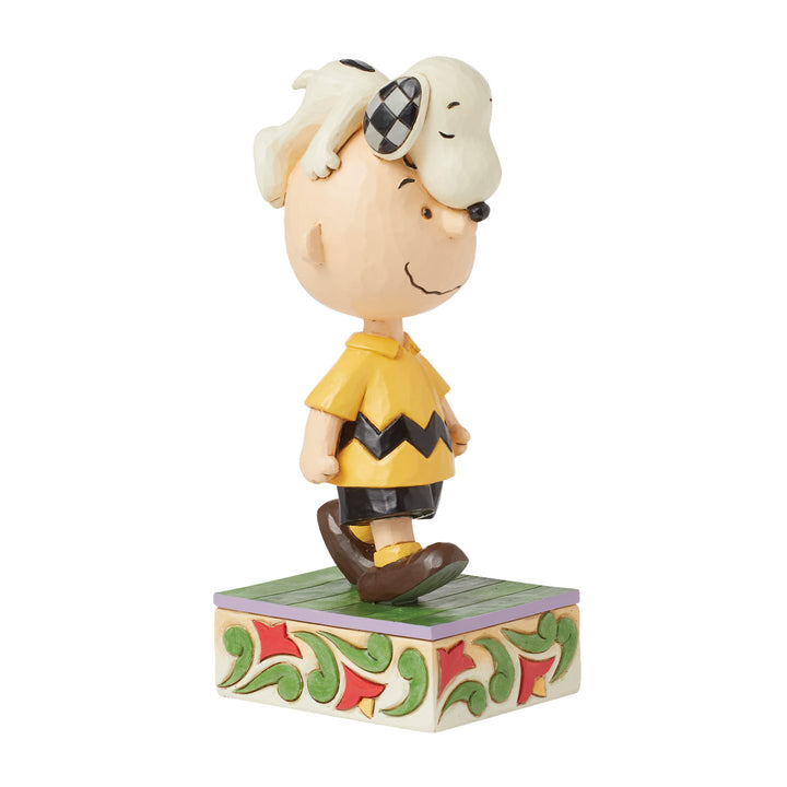 Jim Shore Peanuts: Snoopy Laying on Charlie Brown's Head Figurine sparkle-castle