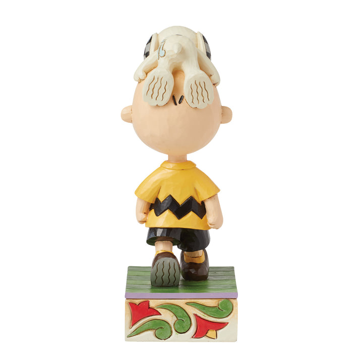 Jim Shore Peanuts: Snoopy Laying on Charlie Brown's Head Figurine sparkle-castle