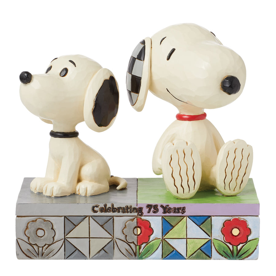 Jim Shore Peanuts: 1950's Snoopy & Today's Snoopy Figurine sparkle-castle