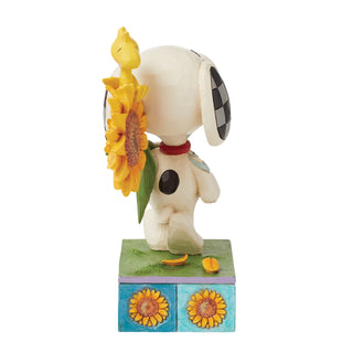 Jim Shore Peanuts: Snoopy & Woodstock With Sunflower Figurine sparkle-castle