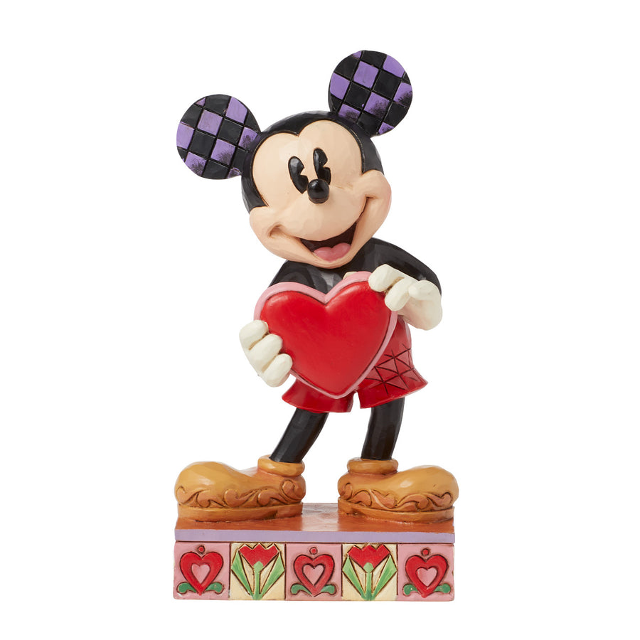 Jim Shore Disney Traditions: Mickey Holding Personizable Heart Figurine sparkle-castle