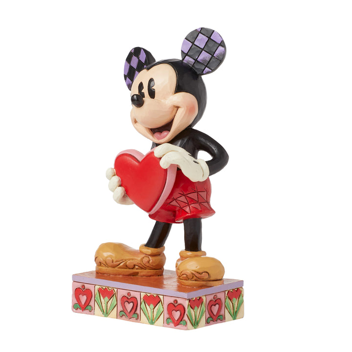 Jim Shore Disney Traditions: Mickey Holding Personizable Heart Figurine sparkle-castle