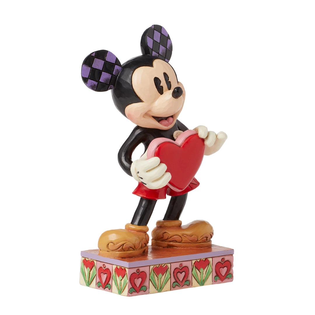 Jim Shore Disney Traditions: Mickey Holding Personizable Heart Figurine sparkle-castle