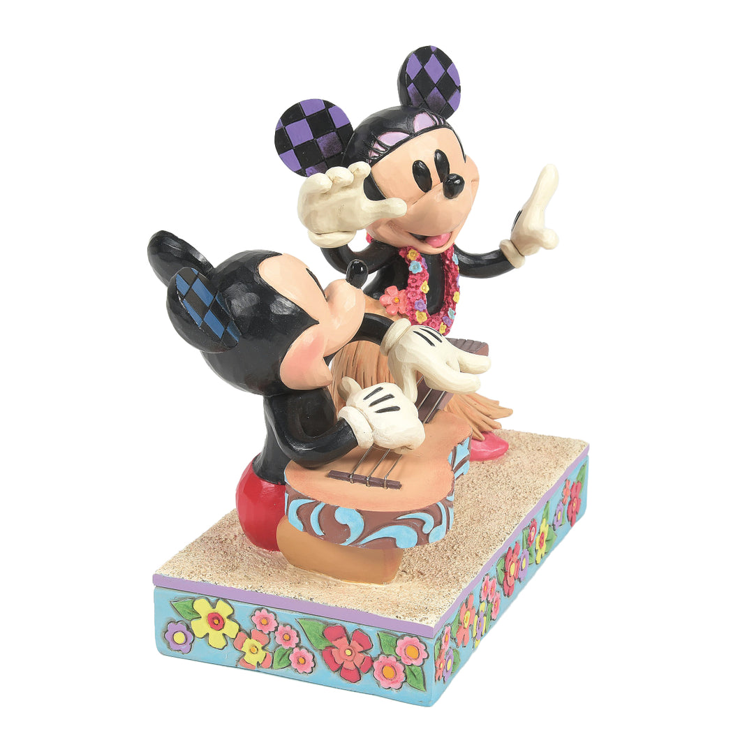 Jim Shore Disney Traditions: Mickey & Minnie Hawaiian Luau Figurine sparkle-castle