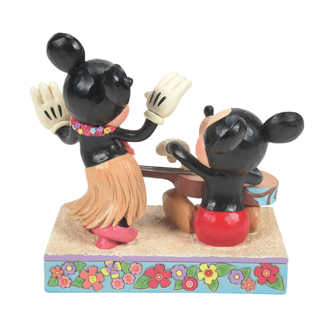 Jim Shore Disney Traditions: Mickey & Minnie Hawaiian Luau Figurine sparkle-castle