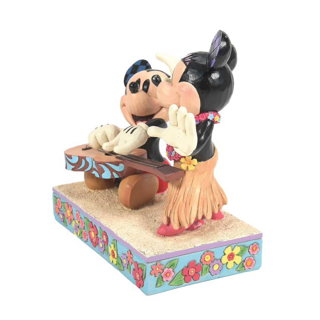 Jim Shore Disney Traditions: Mickey & Minnie Hawaiian Luau Figurine sparkle-castle