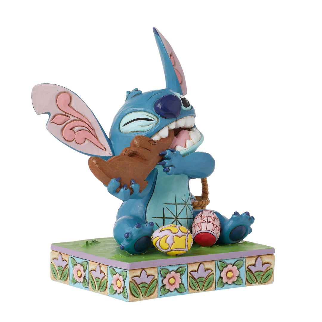 Jim Shore Disney Traditions: Stitch Eating Chocolate Easter Bunny Figurine sparkle-castle