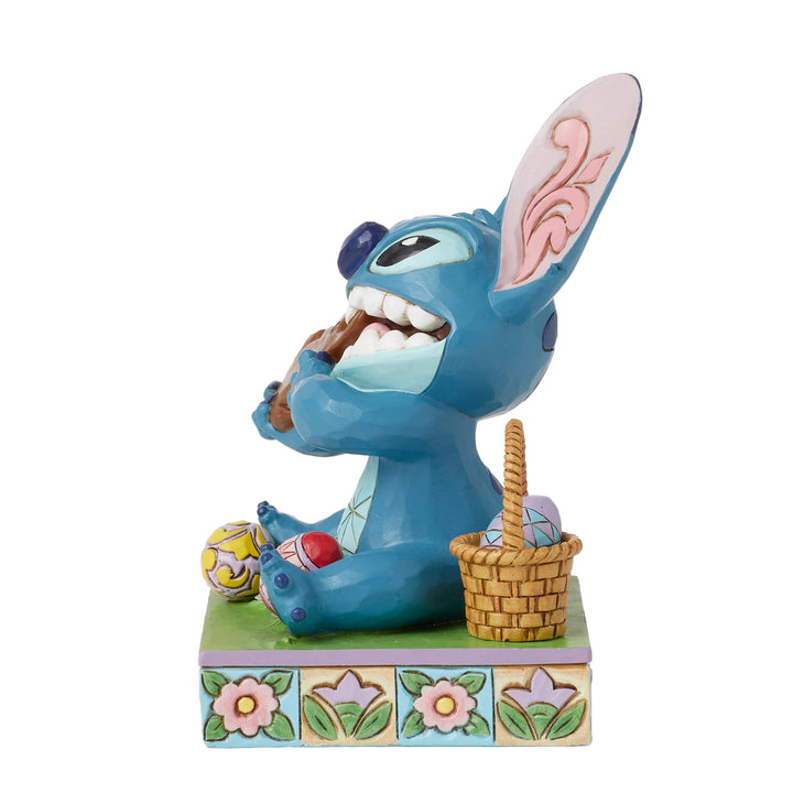 Jim Shore Disney Traditions: Stitch Eating Chocolate Easter Bunny Figurine sparkle-castle