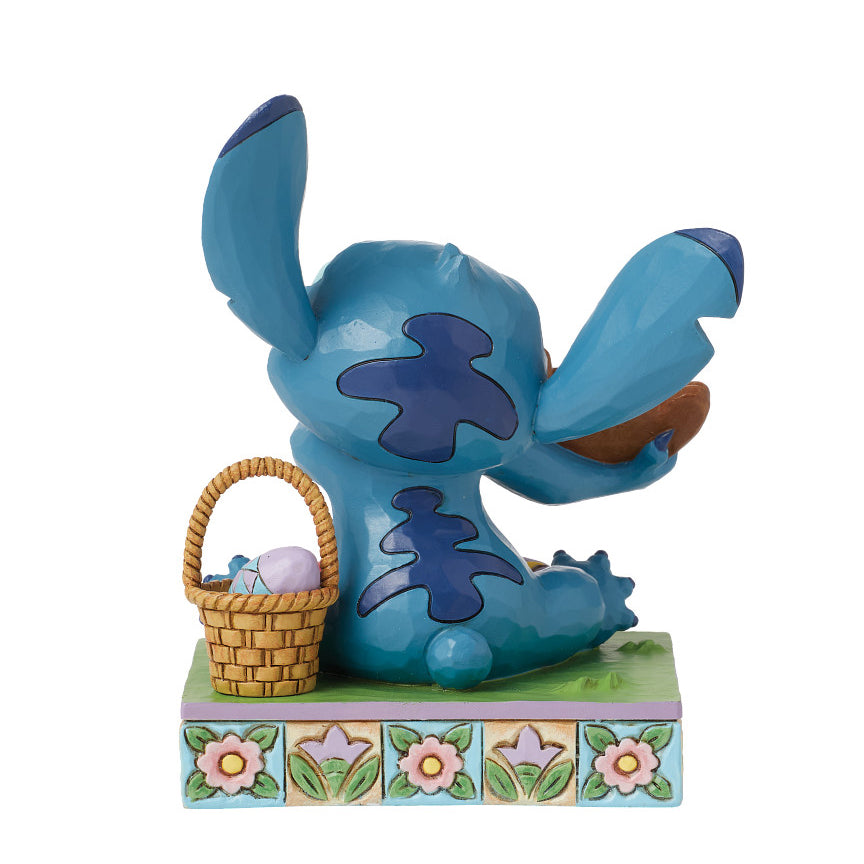 Jim Shore Disney Traditions: Stitch Eating Chocolate Easter Bunny Figurine sparkle-castle