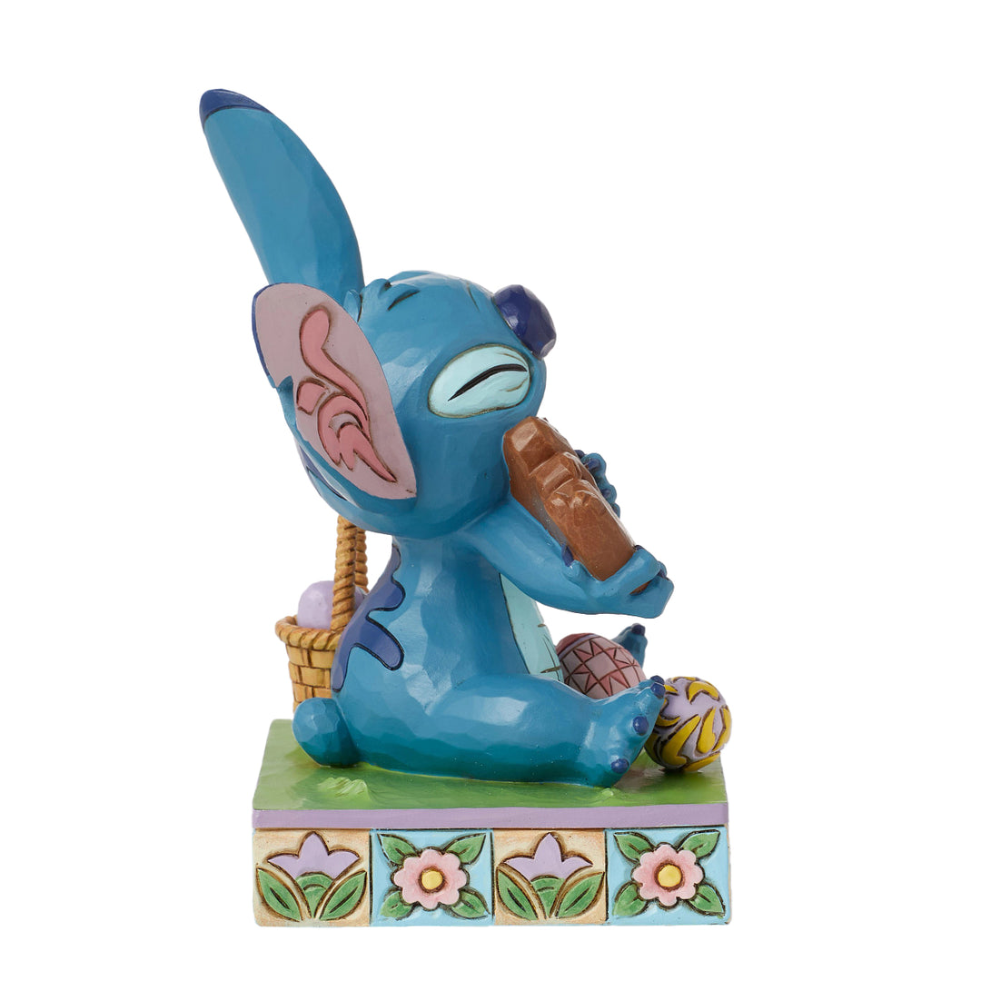 Jim Shore Disney Traditions: Stitch Eating Chocolate Easter Bunny Figurine sparkle-castle