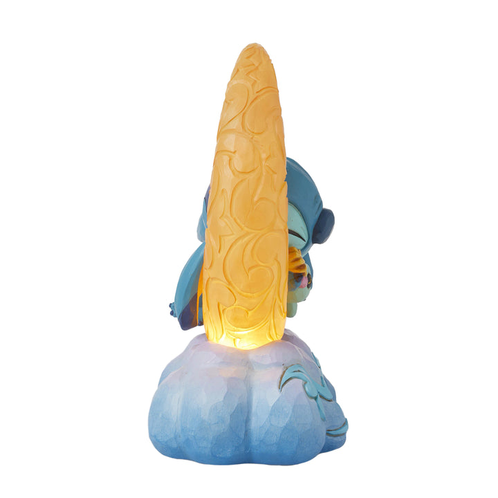 Jim Shore Disney Traditions: Stitch Sleeping on Lit Moon Figurine sparkle-castle