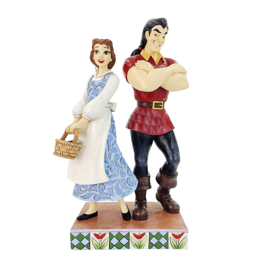 Jim Shore Disney Traditions: Belle & Gaston Figurine sparkle-castle